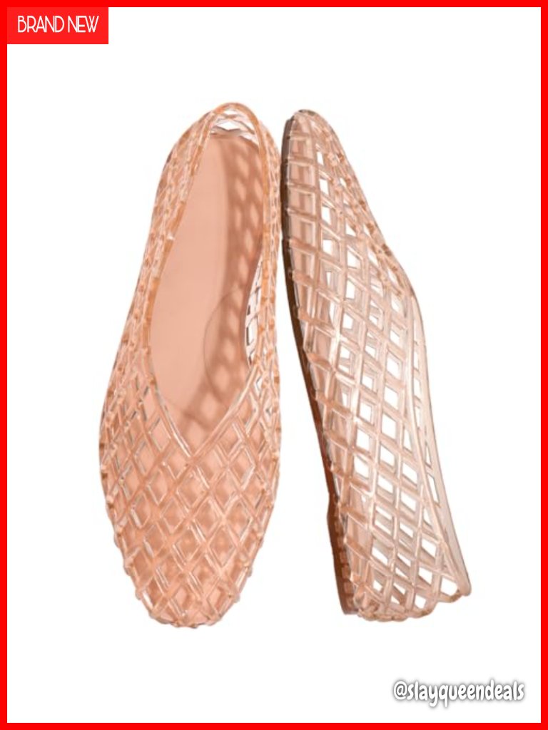 Jelly Ballet Flats Comfortable Casual Mary Jane Flat Lightweight Mesh Clear